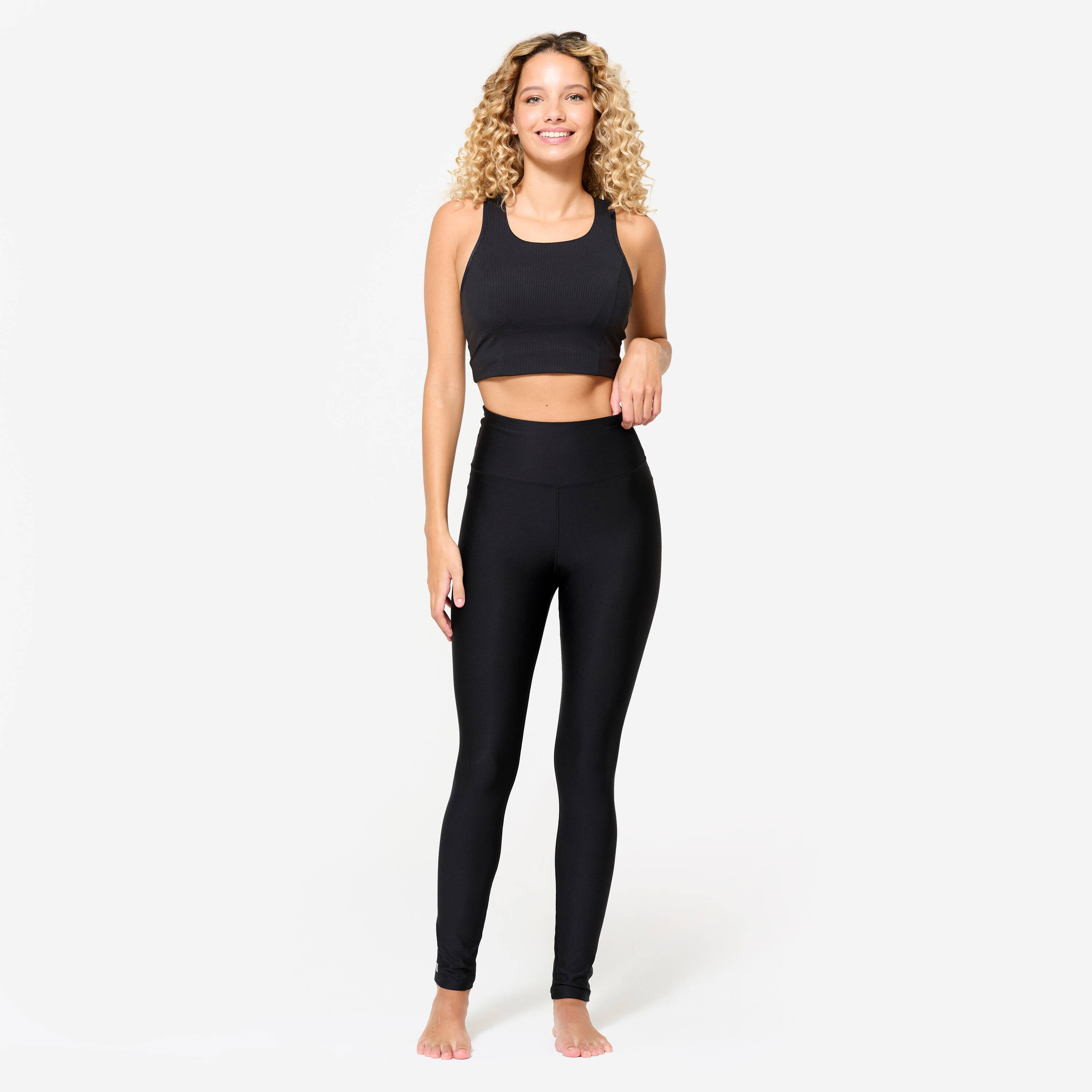 Women's Medium Support Crop Top Sports Bra - Black -  3