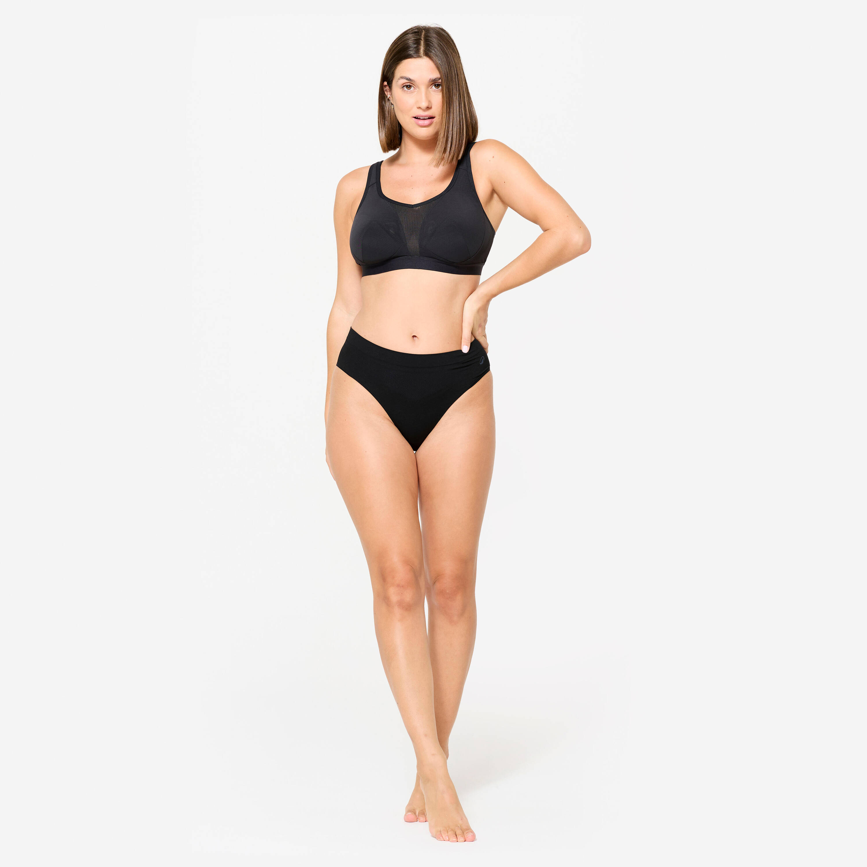 Women's High Support Convertible Strap Sports Bra - Smoked Black -  3