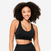 Brassière dos croisé maintien léger Femme, Noir