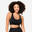 Brassière dos croisé maintien léger Femme, Noir