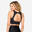 Brassière crop top maintien medium Femme, noir