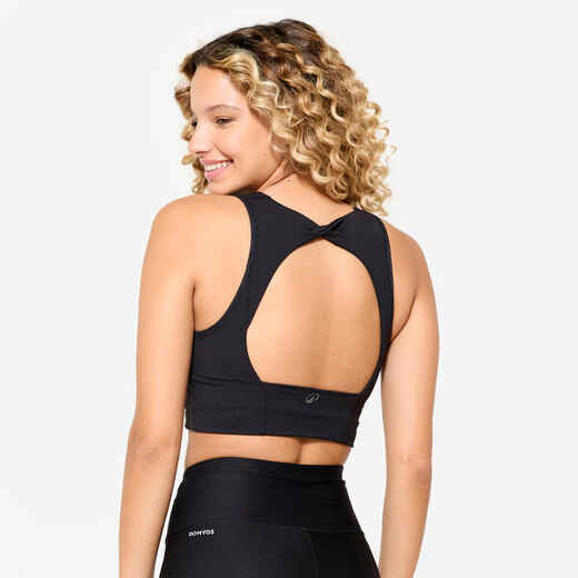 
      Women's Medium Support Crop Top Sports Bra - Black
  