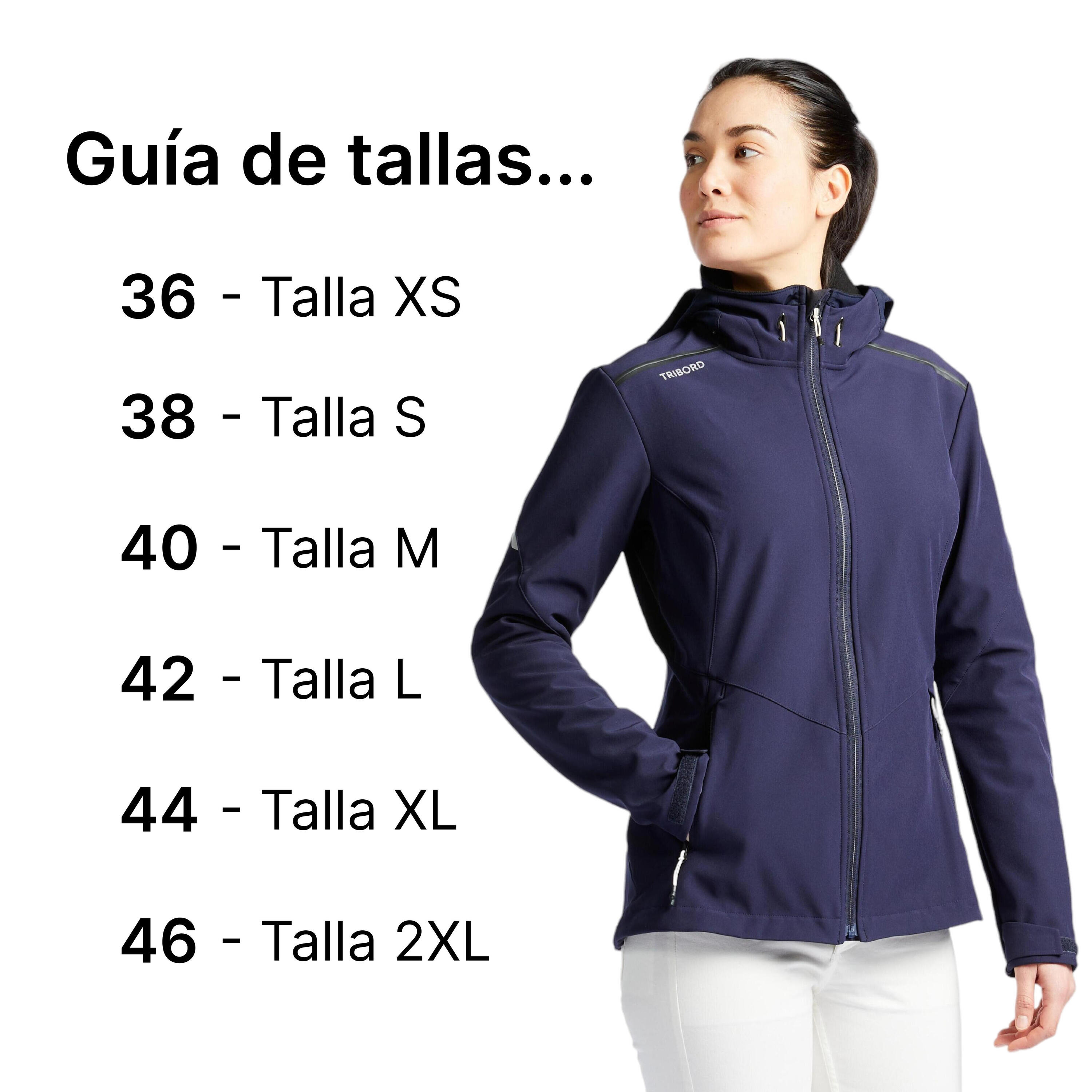 Chaqueta Softshell  Mujer capucha cortavientos perlante azul 2/9