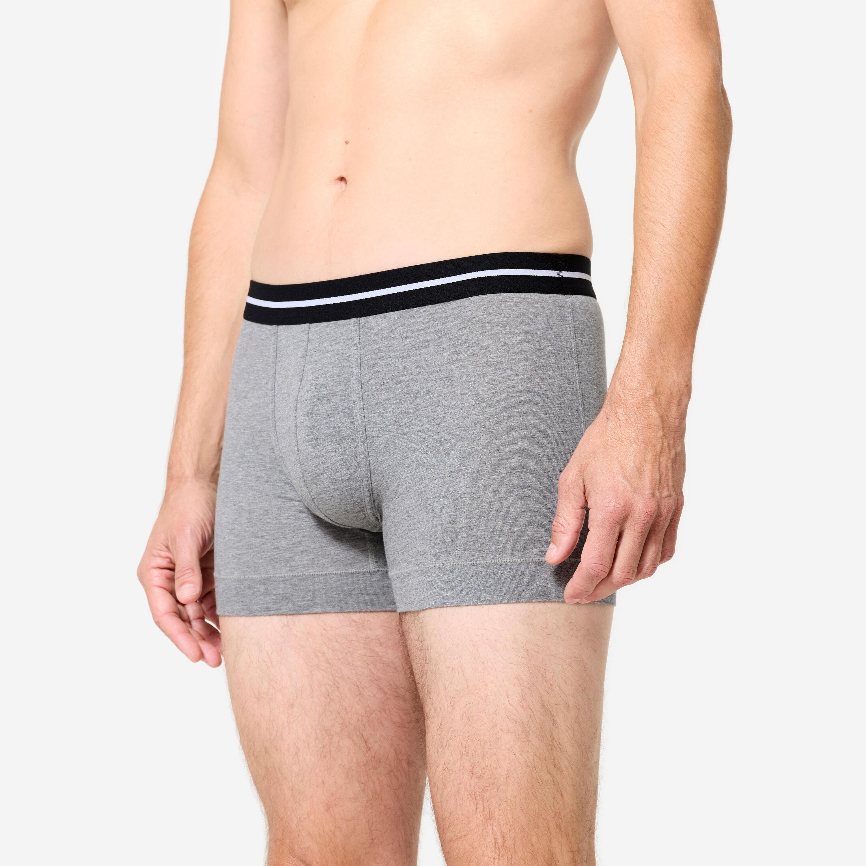 Men's Majority Cotton Boxers Twin-Pack - Grey/Khaki Green 7/10