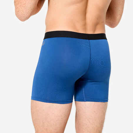 Men's Breathable Microfibre Boxers Tri-Pack - Dark Blue/Blue/Khaki