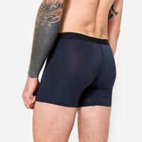 Men's Breathable Microfibre Boxers Tri-Pack - Dark Blue/Blue/Khaki