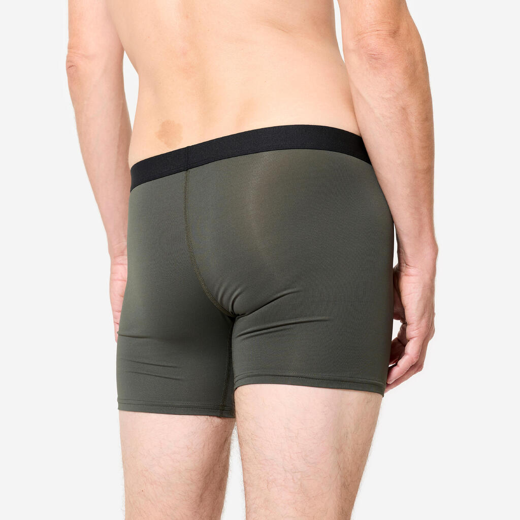 Lot de 3 boxers respirants en microfibre Homme, noir/bleu/rouge