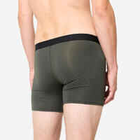 Men's Breathable Microfibre Boxers Tri-Pack - Dark Blue/Blue/Khaki