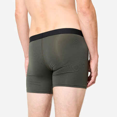 Men's Breathable Microfibre Boxers Tri-Pack - Dark Blue/Blue/Khaki