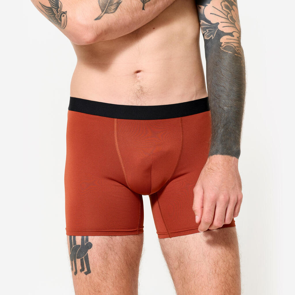 Lot de 3 boxers respirants en microfibre Homme, noir/bleu/rouge