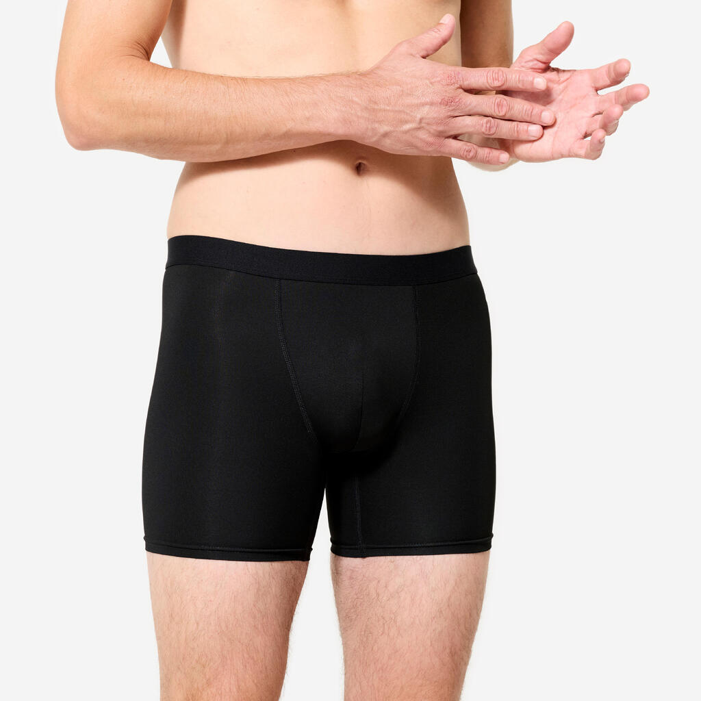 Lot de 3 boxers respirants en microfibre Homme, noir/bleu/rouge