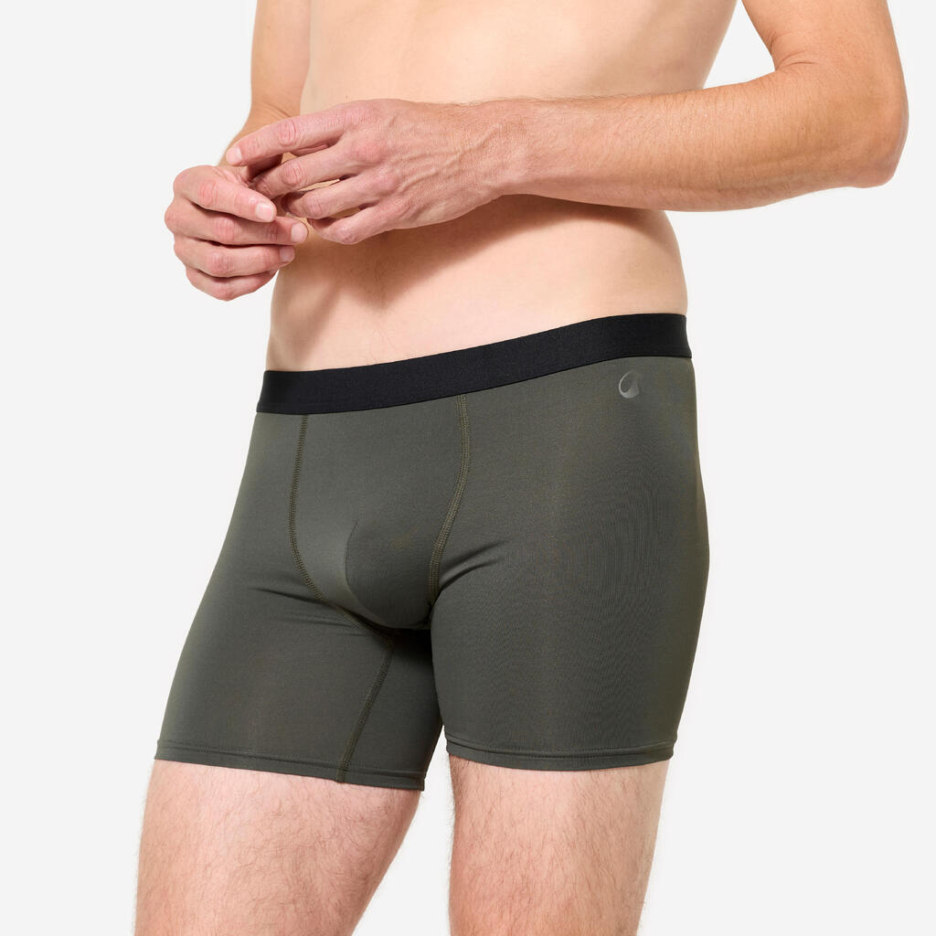 Lot de 3 boxers respirants en microfibre Homme, noir/bleu/rouge