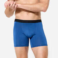 Men's Breathable Microfibre Boxers Tri-Pack - Dark Blue/Blue/Khaki