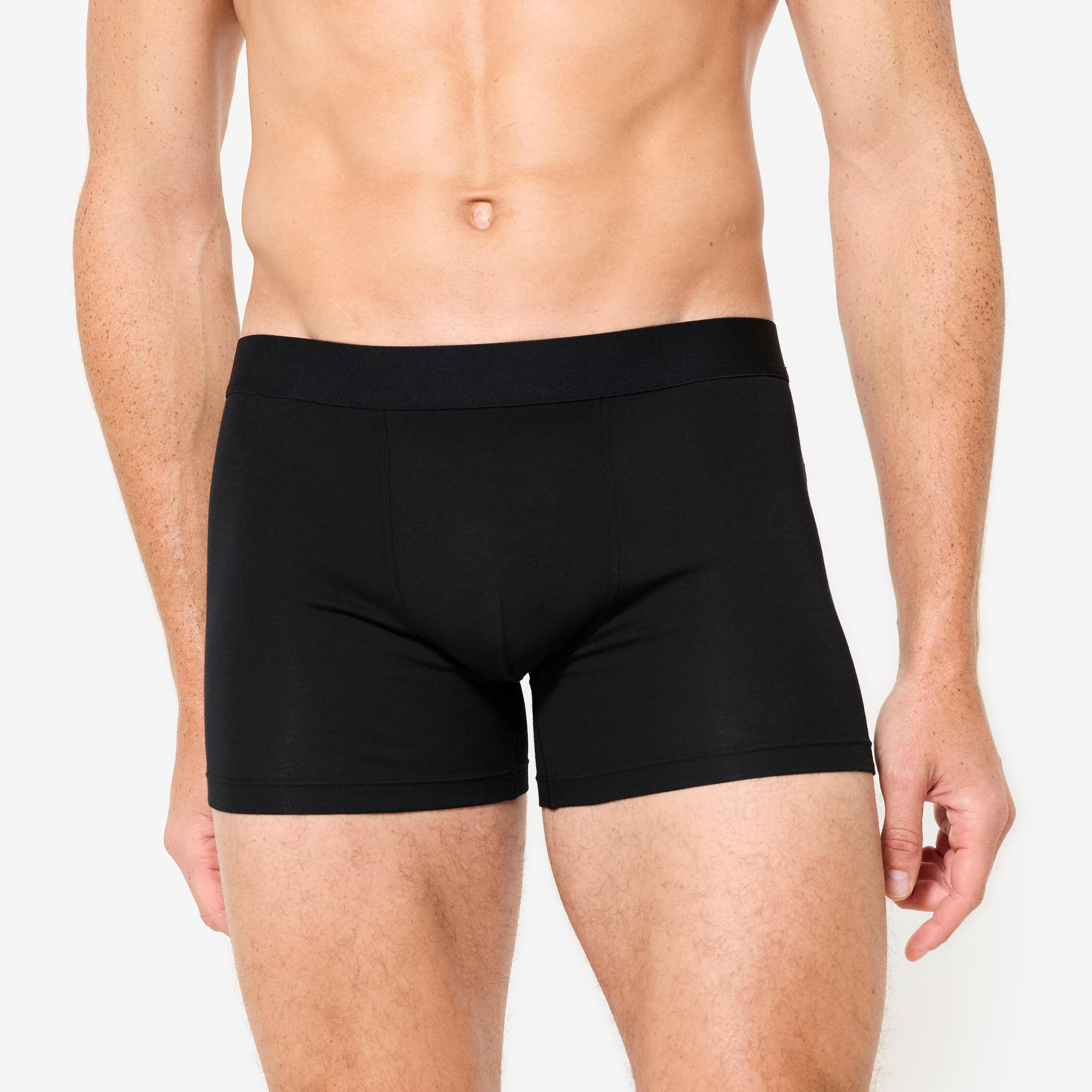 Boxershorts Herren Baumwolle 3er-Pack - schwarz/grau/blau  4/12