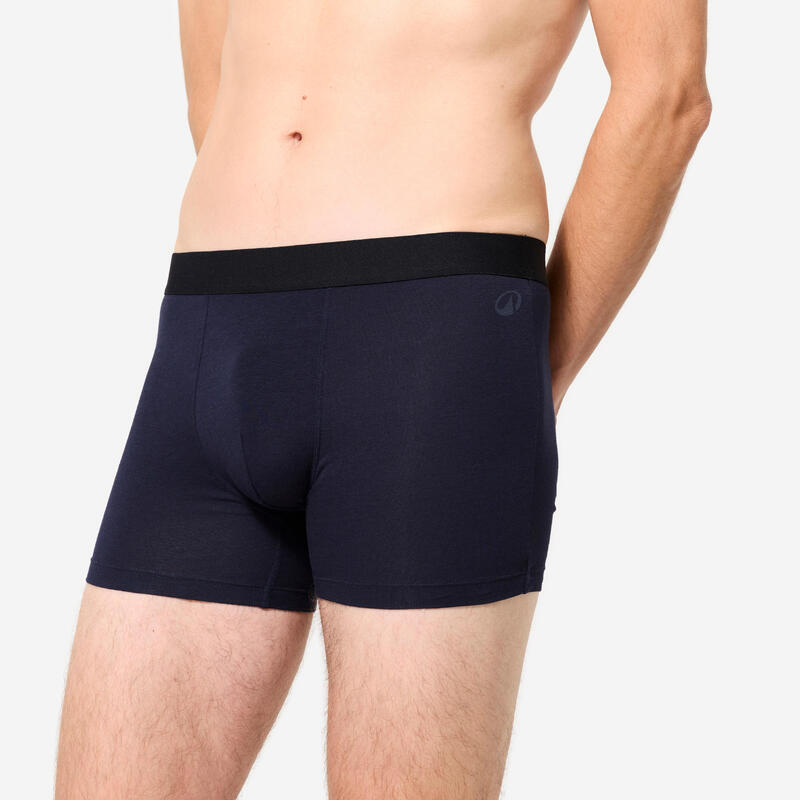 Erkek 3'lü Boxer Seti - Siyah / Gri / Mavi
