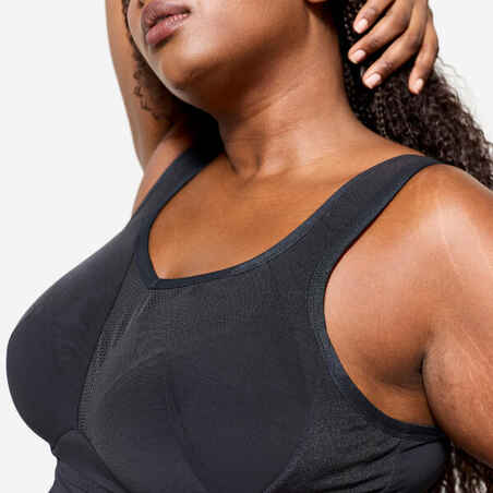 Women's High Support Convertible Strap Sports Bra, E-H Cups - Black