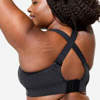 Women's High Support Convertible Strap Sports Bra, E-H Cups - Black