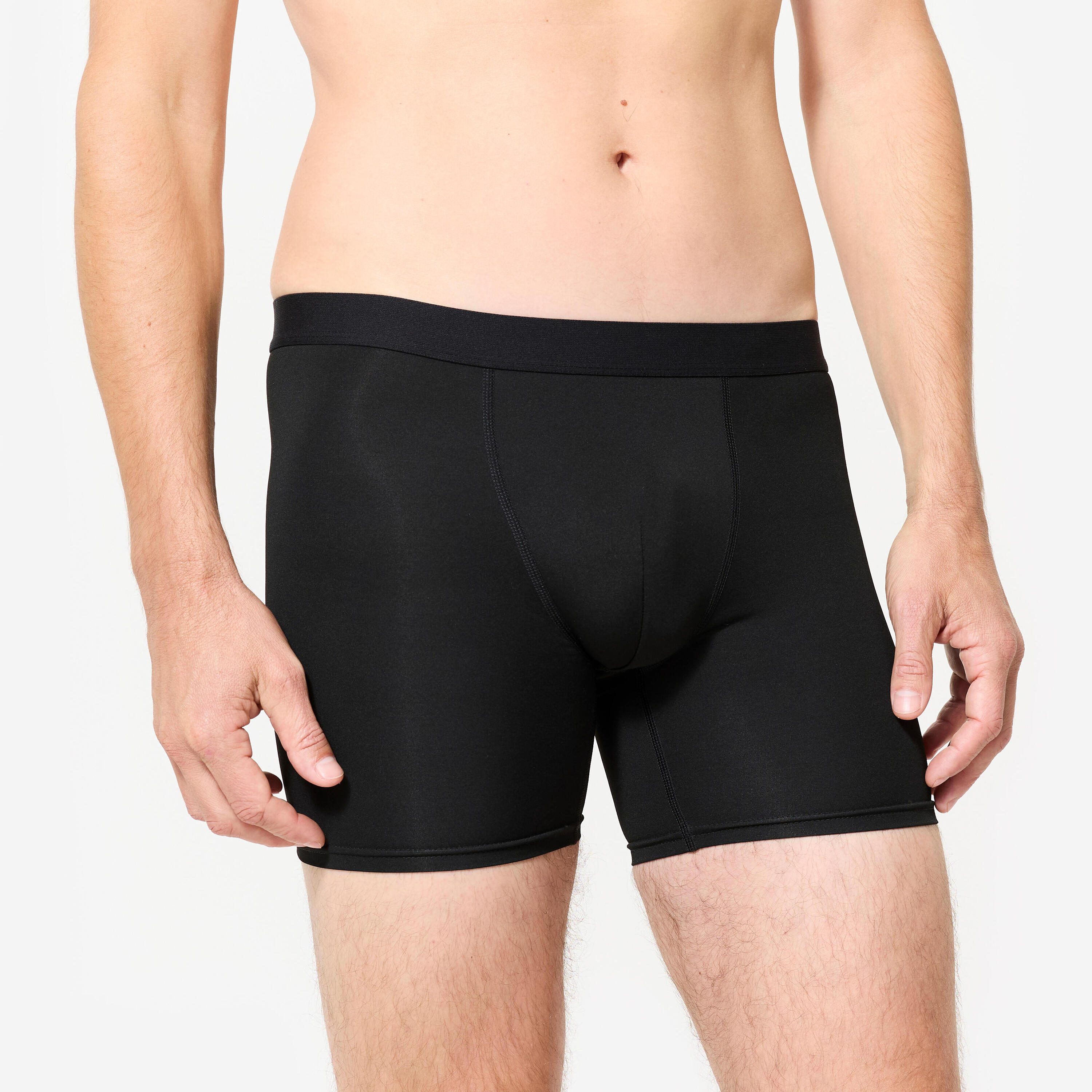 KALENJI Men's breathable microfibre boxers - Black