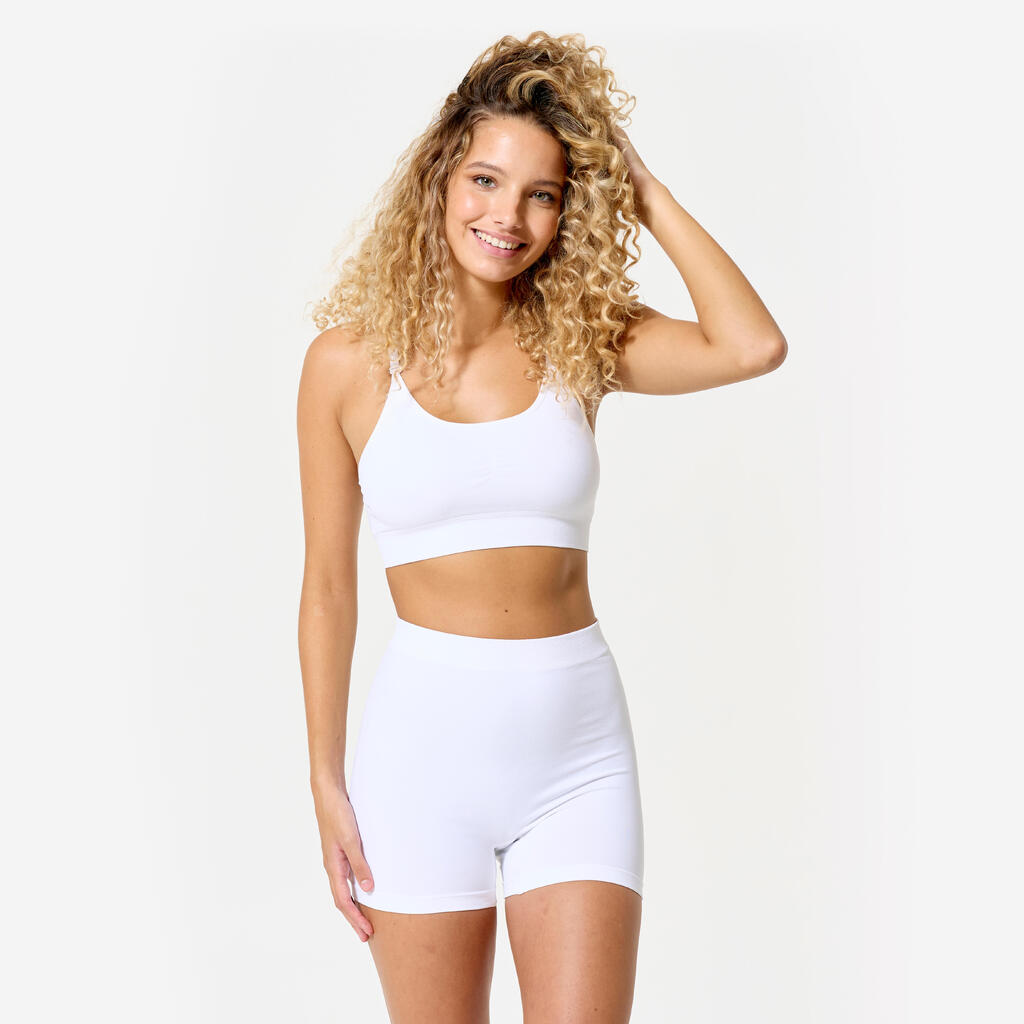 Women's High-Waisted Boxer Shorts - Beige