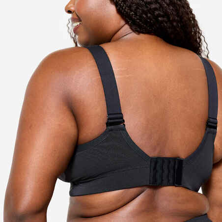 Women's High Support Convertible Strap Sports Bra, E-H Cups - Black