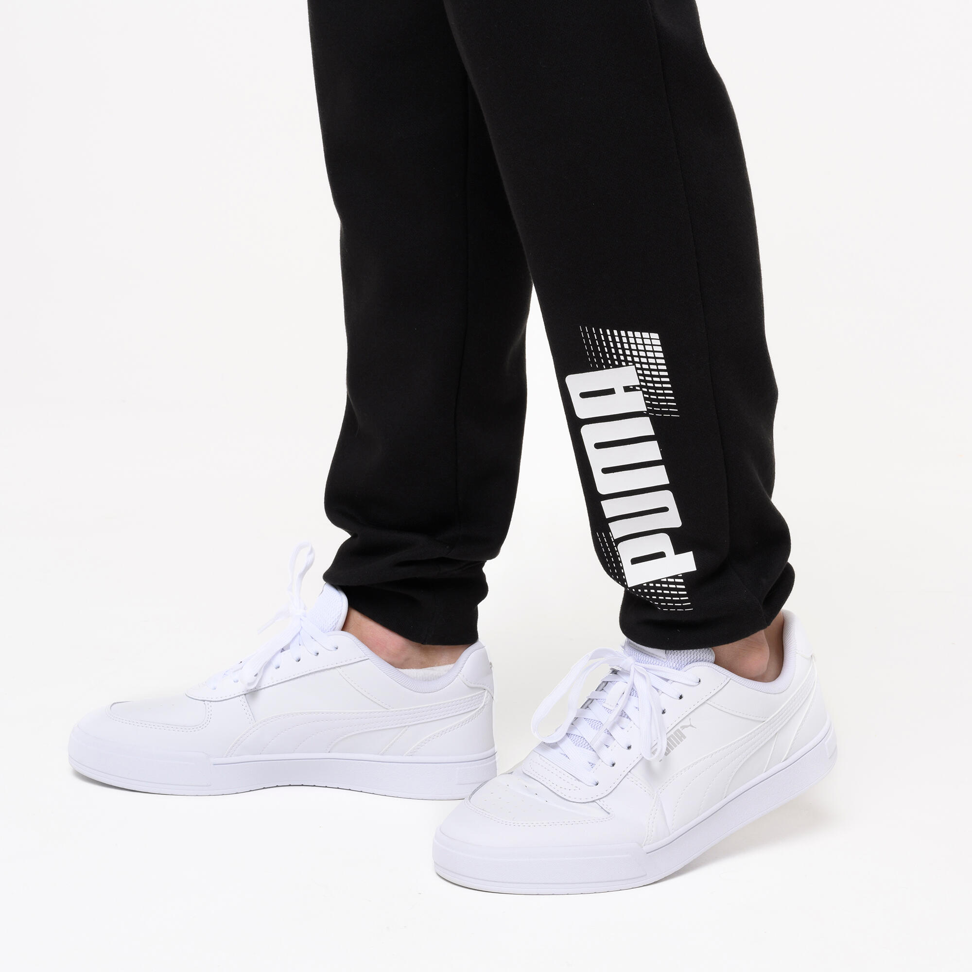 Pantaloni tuta Puma uomo slim fit felpati neri