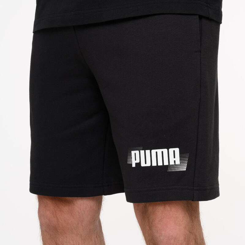 Short en coton homme, noir