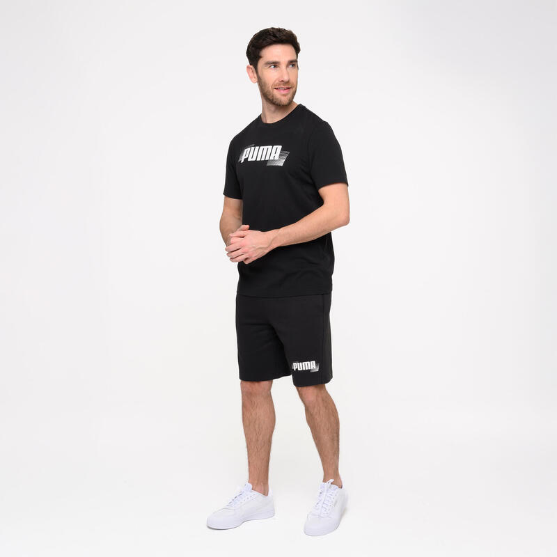 Short en coton homme, noir