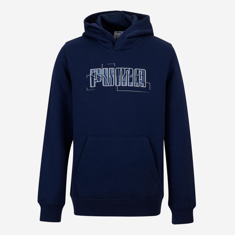 Sudadera Puma Niños Azul Estampado Capucha
