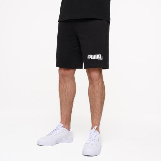 Pantaloncini Puma uomo palestra regular fit cotone grigi