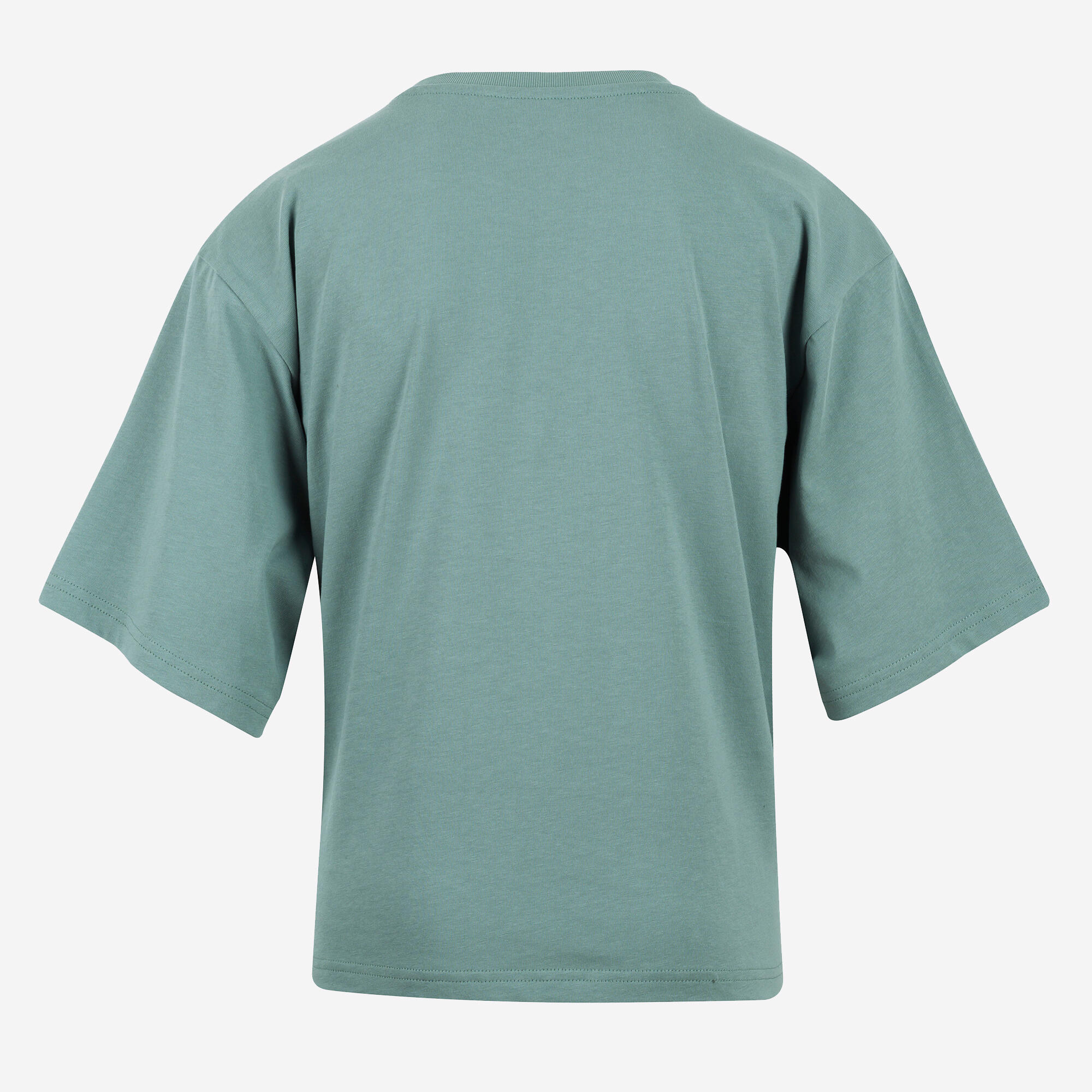 Kort dames-T-shirt katoen groen 3/4