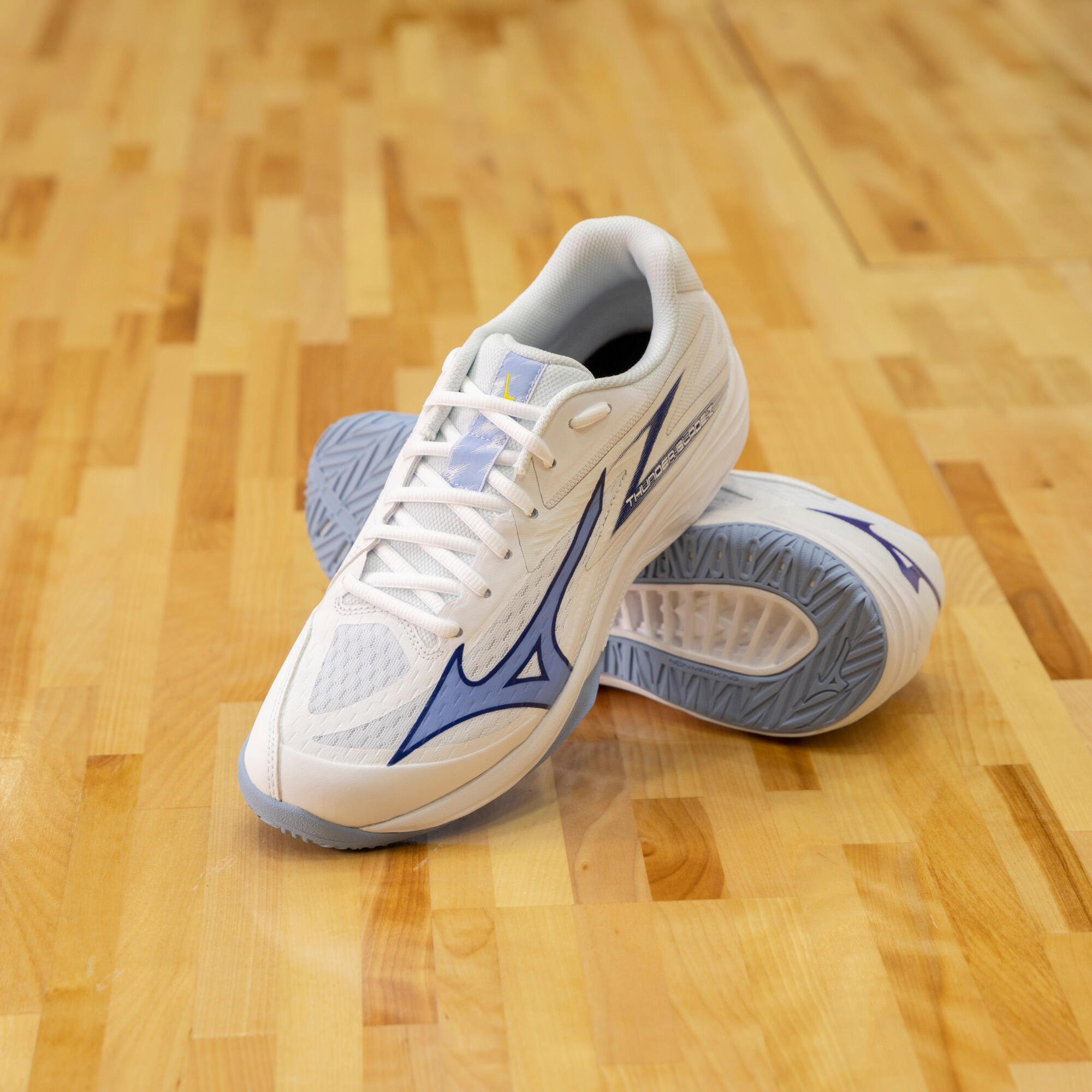 ★danbo MIZUNO - Ghete de handbal Mizuno Thunderblade Z alb-portocaliu-roz