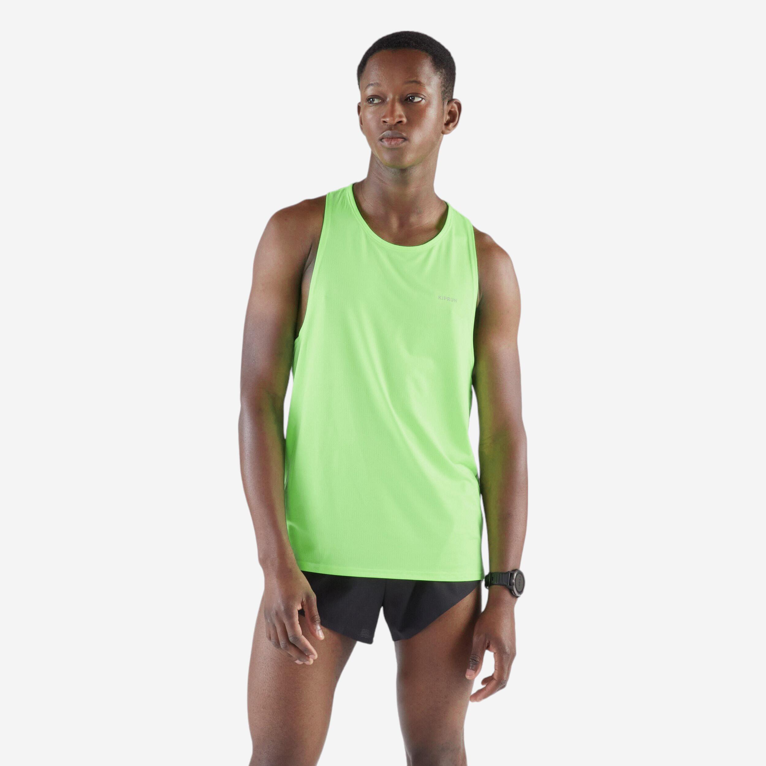 KIPRUN CAMISETA SIN MANGAS DE RUNNING 900 LIGHT VERDE FLUORESCENTE 