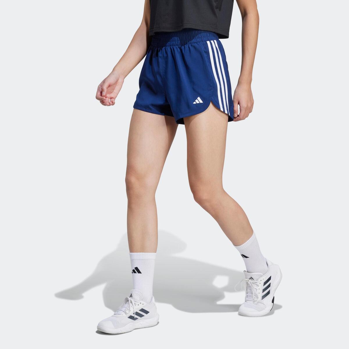 Short de fitness femme, bleu