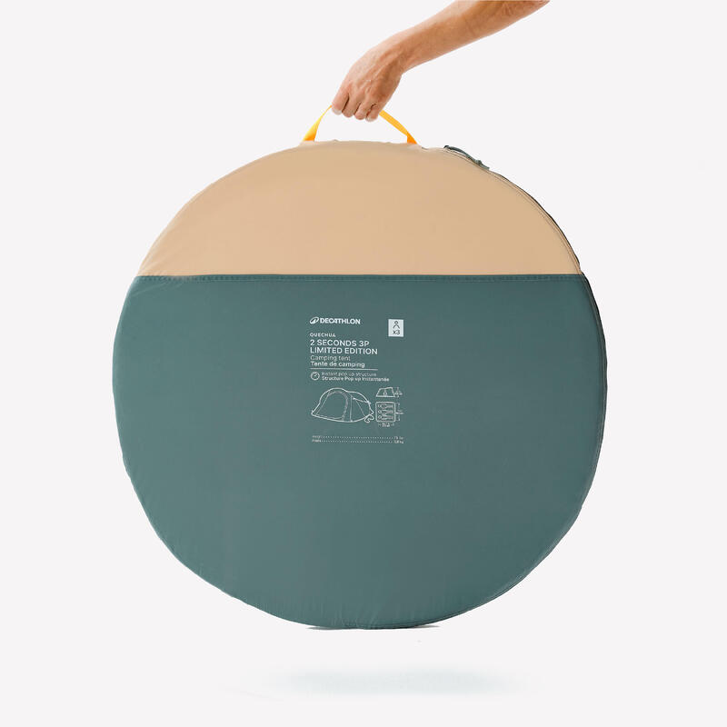 Tenda de Campismo instantânea 3 lugares 2 SECONDS edição limitada, Wood