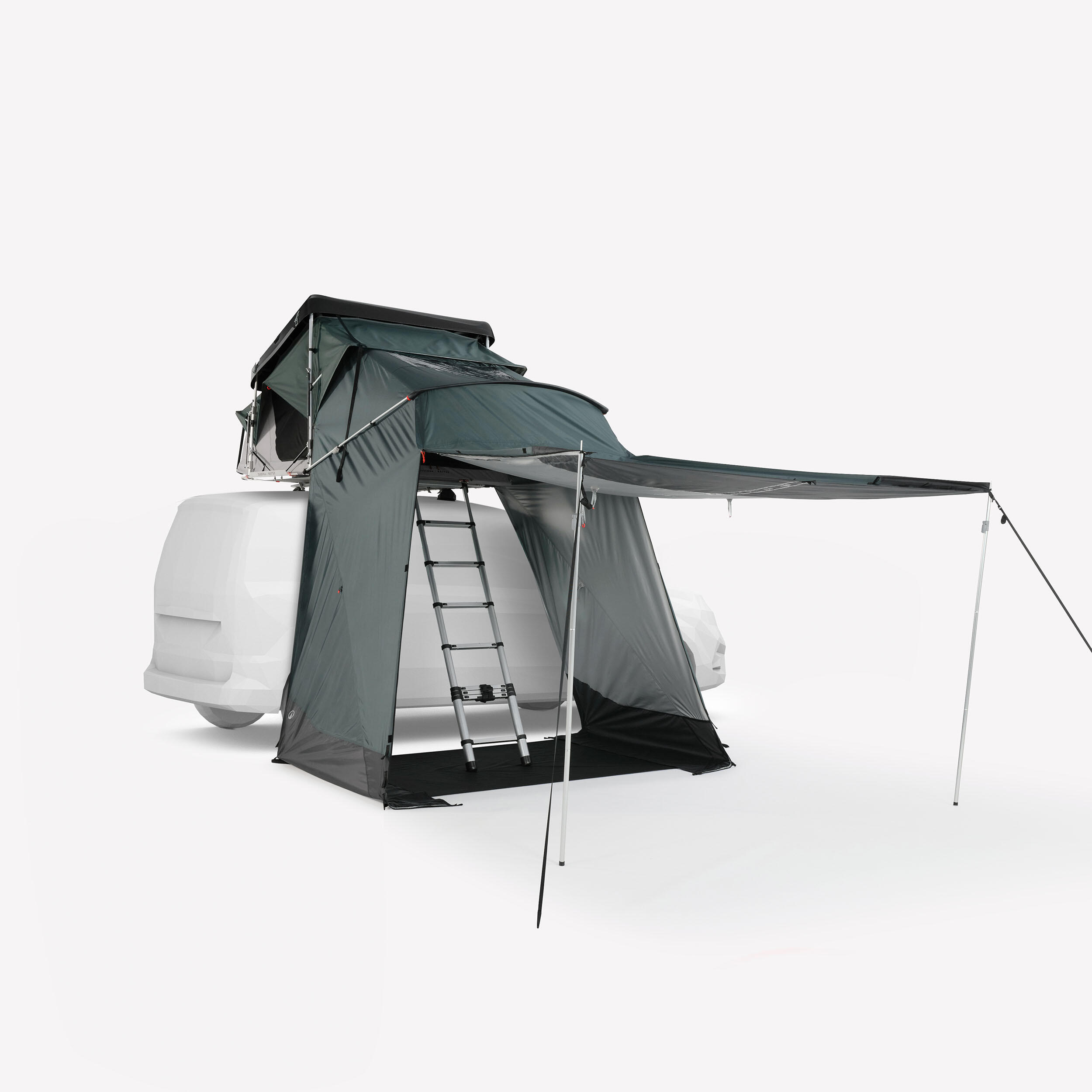 Connected awning for a rigid 2-person Quechua x NaïtUp roof tent 6/13