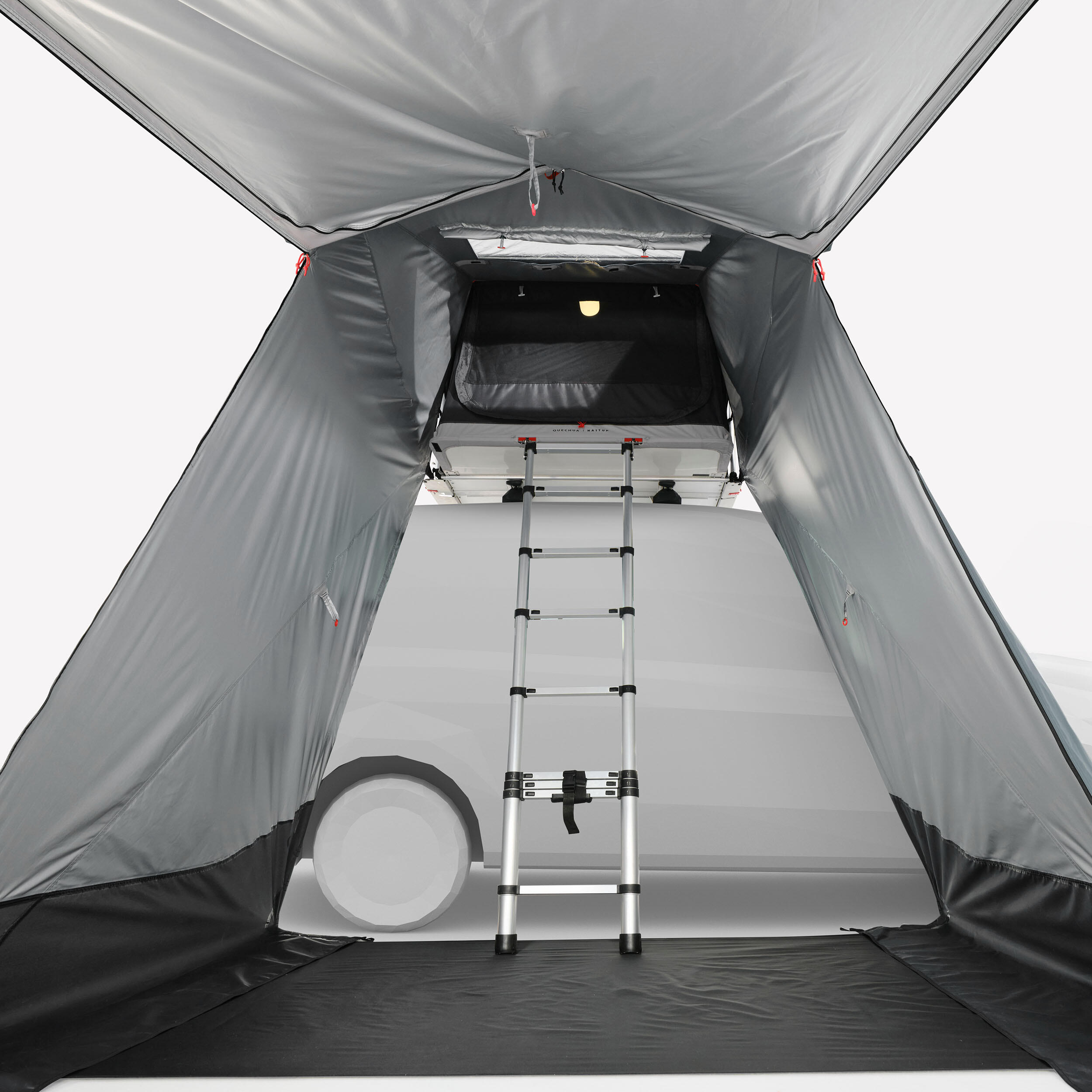 Connected awning for a rigid 2-person Quechua x NaïtUp roof tent 3/13