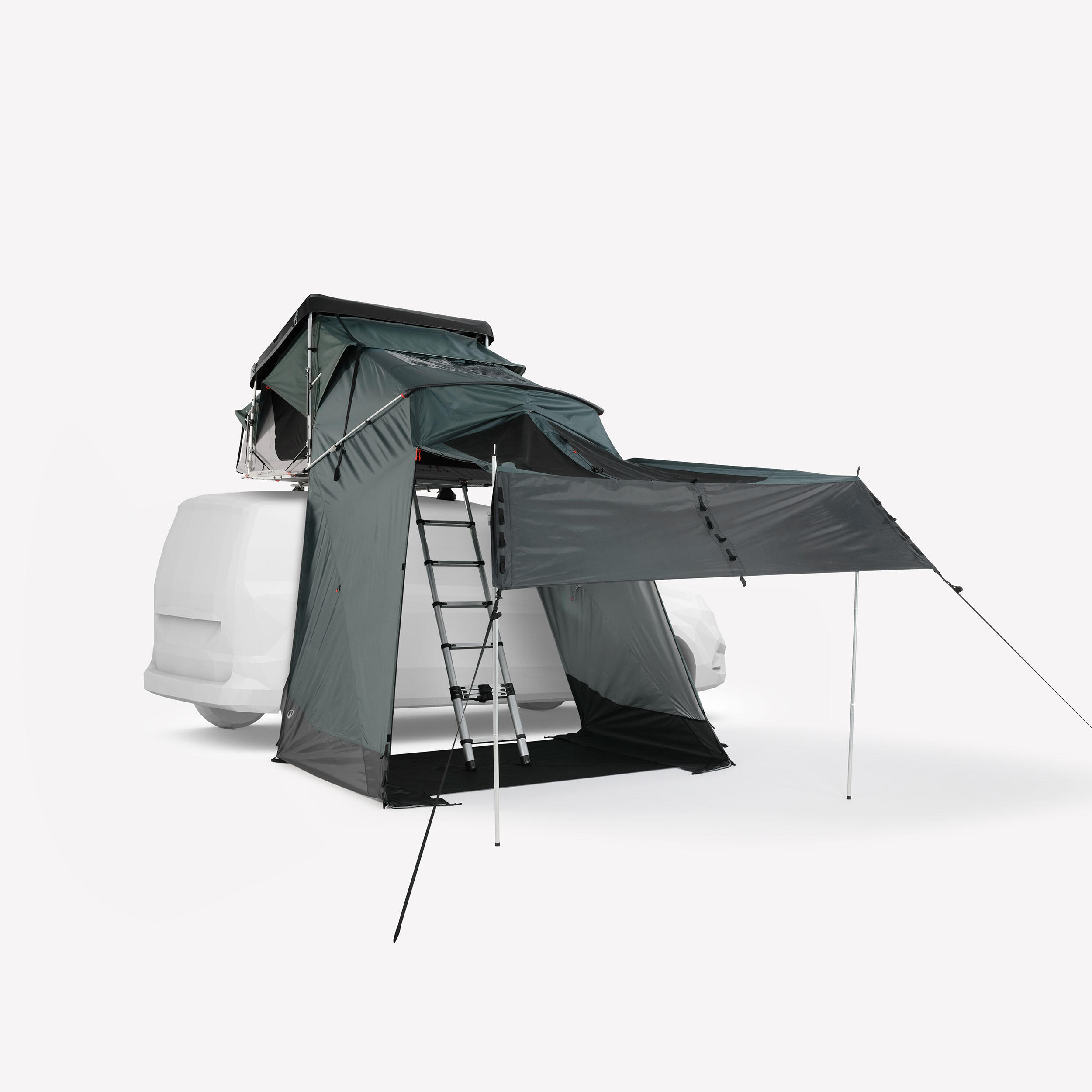 Connected awning for a rigid 2-person Quechua x NaïtUp roof tent 7/13