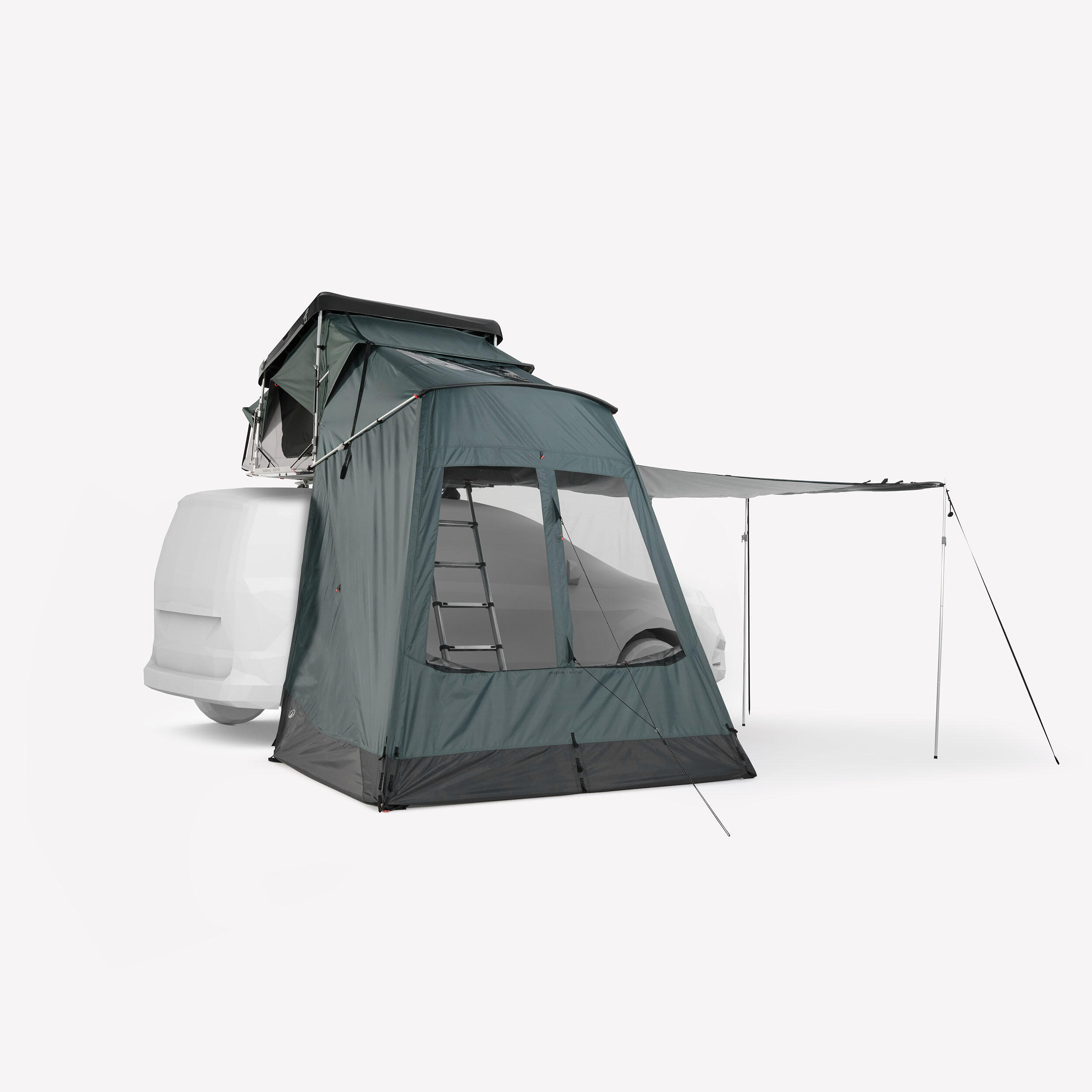 Connected awning for a rigid 2-person Quechua x NaïtUp roof tent 8/13