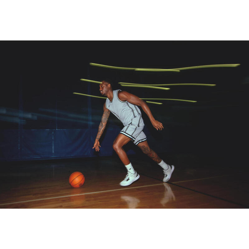 Yetişkin Çift Taraflı Basketbol Şortu - Siyah/Beyaz - 500