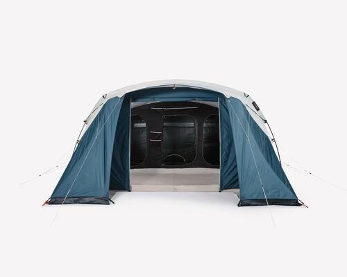 Drei Arpenaz-Campingzelte in verschiedenen Farben und Ausführungen