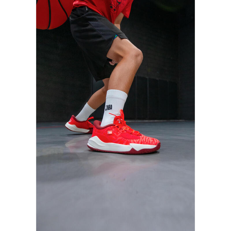 Chaussures de basketball NBA Bulls enfant - FAST 900 LOW-1 Rouge Blanc