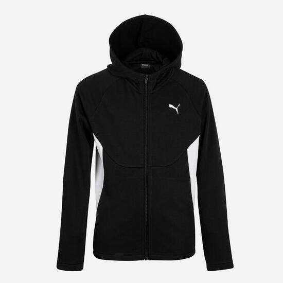 Veste zippée à capuche enfant, noir et blanc