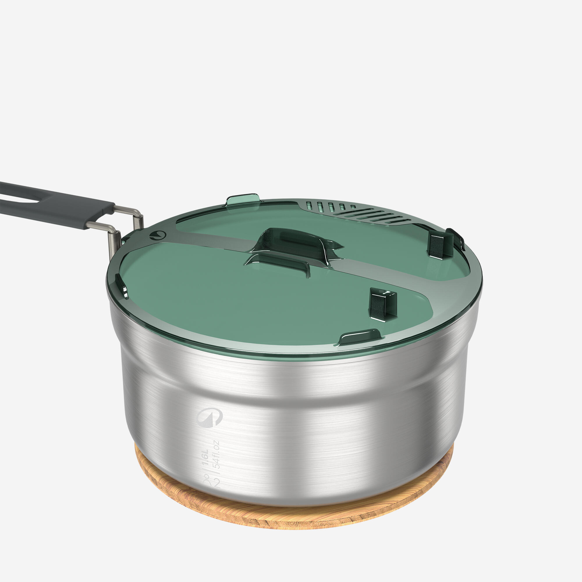 Gamelle de camping en acier inox + anti-adhésif - 2 personnes - 15 éléments - QUECHUA