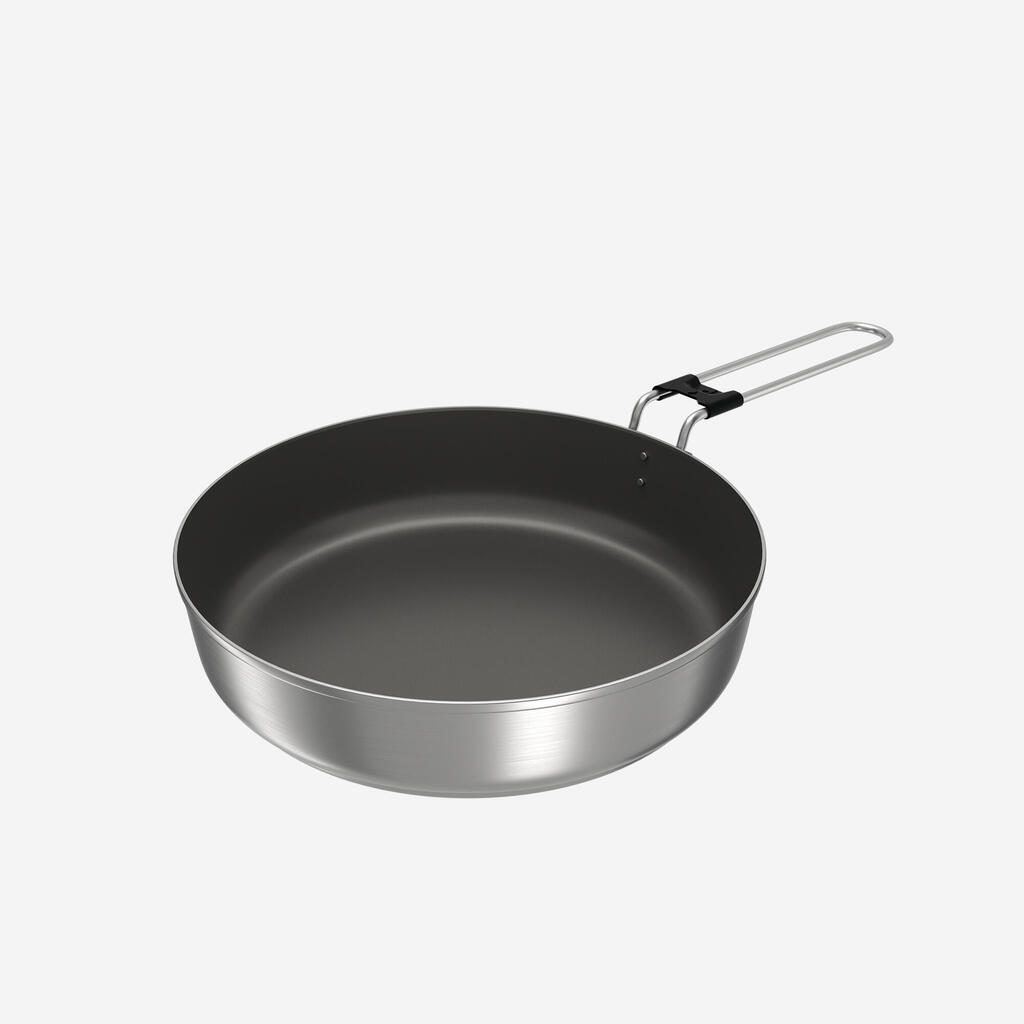 Popote 500 de camping en acier inox + anti-adhésif - 4 personnes - 25 éléments