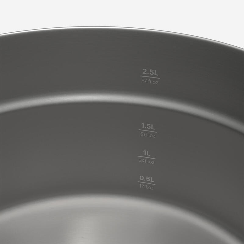 Conjunto de cozinha 500 de campismo em aço inox+anti-aderente - 4P - 25 peças.