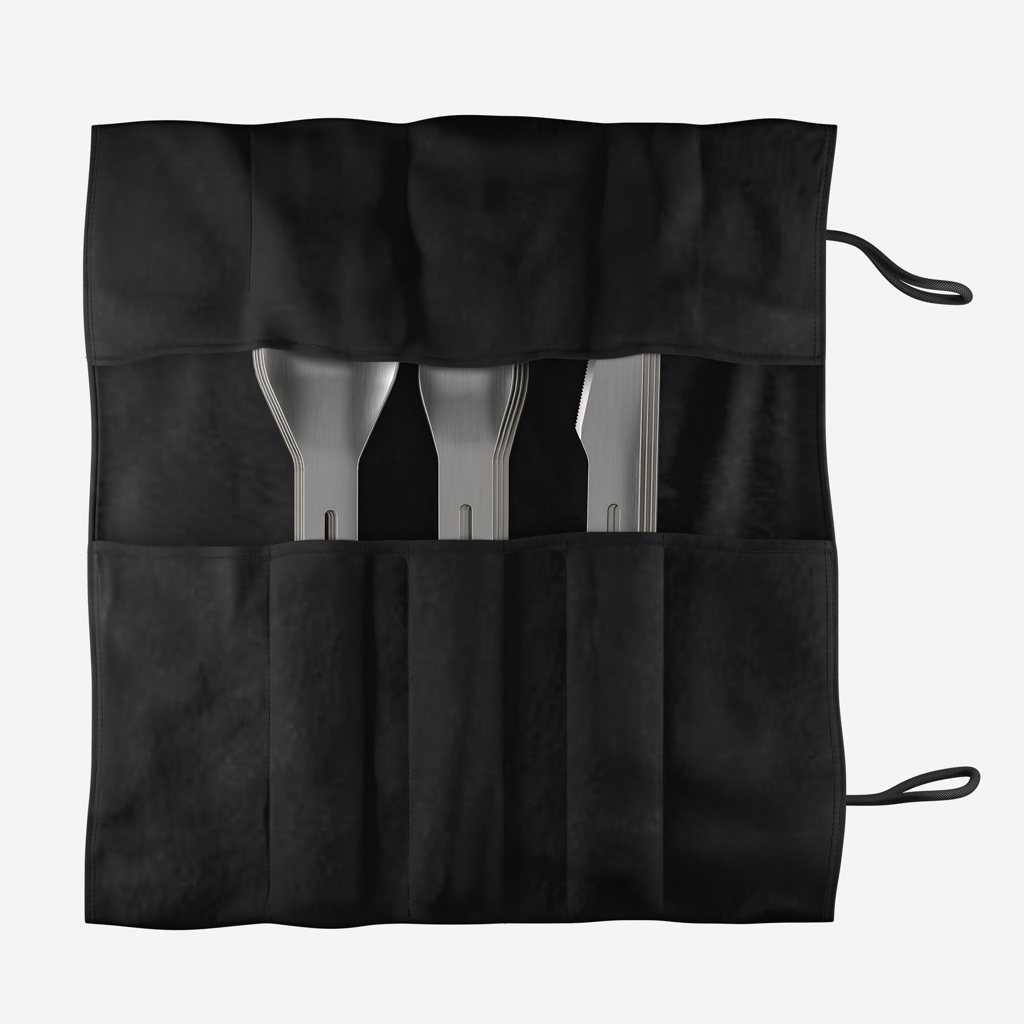 Ensemble de cuisine en inox anti-adhésif 33 morceaux pour 4 personnes, 900 - QUECHUA