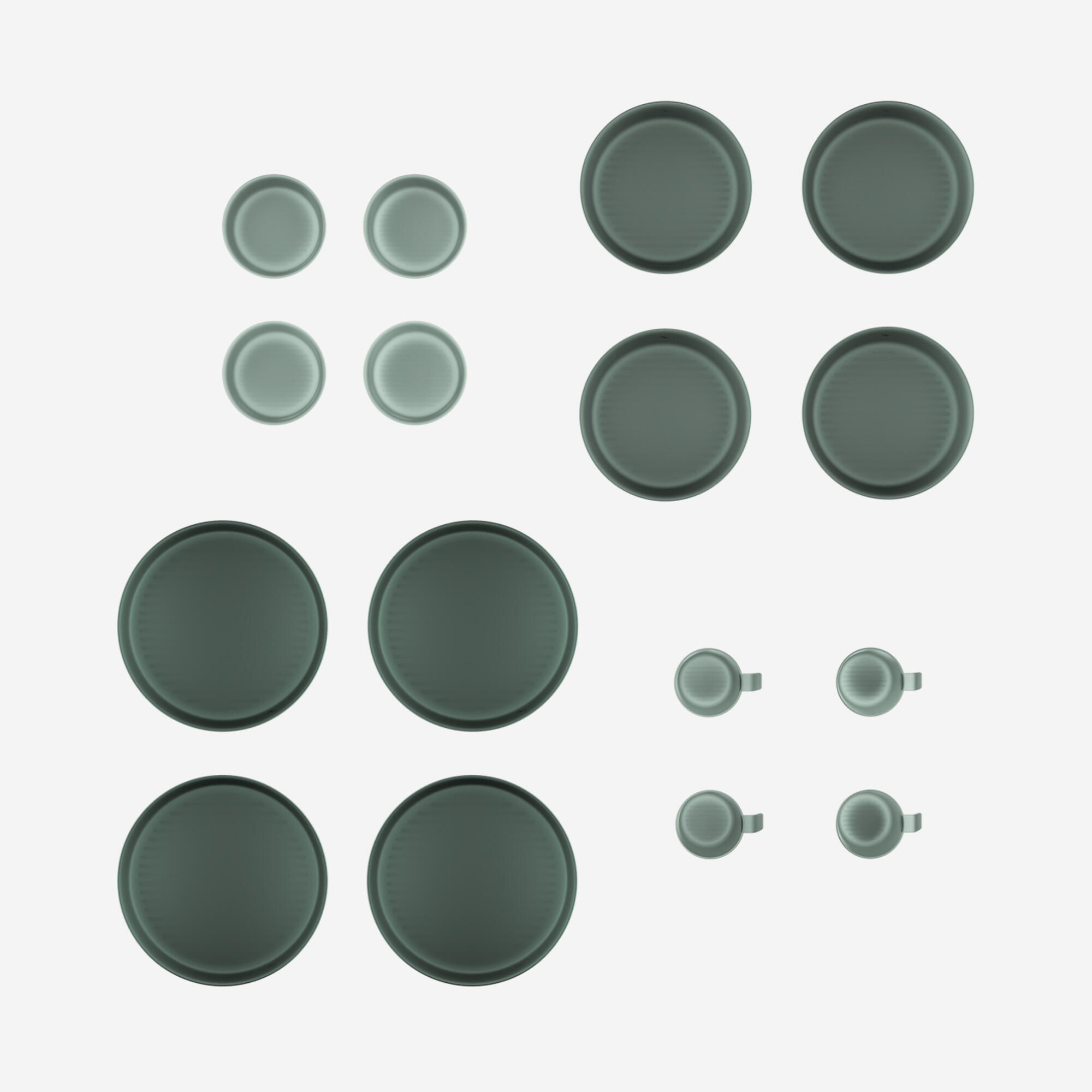 Assiettes Couverts Camping Service Vaisselle Camping Bo-Camp - 16 Pièces Mélamine - Bleu Incassable Service 16 Pièces Voyage