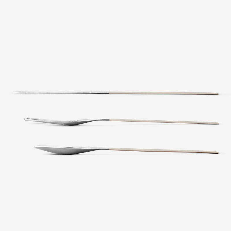 Conjunto de 12 talheres de campismo em aço inox 4 facas, 4 garfos, 4 colheres