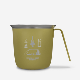 Tasse 500 acier inox 0,3L, pour le camping et la randonnée - Jaune.