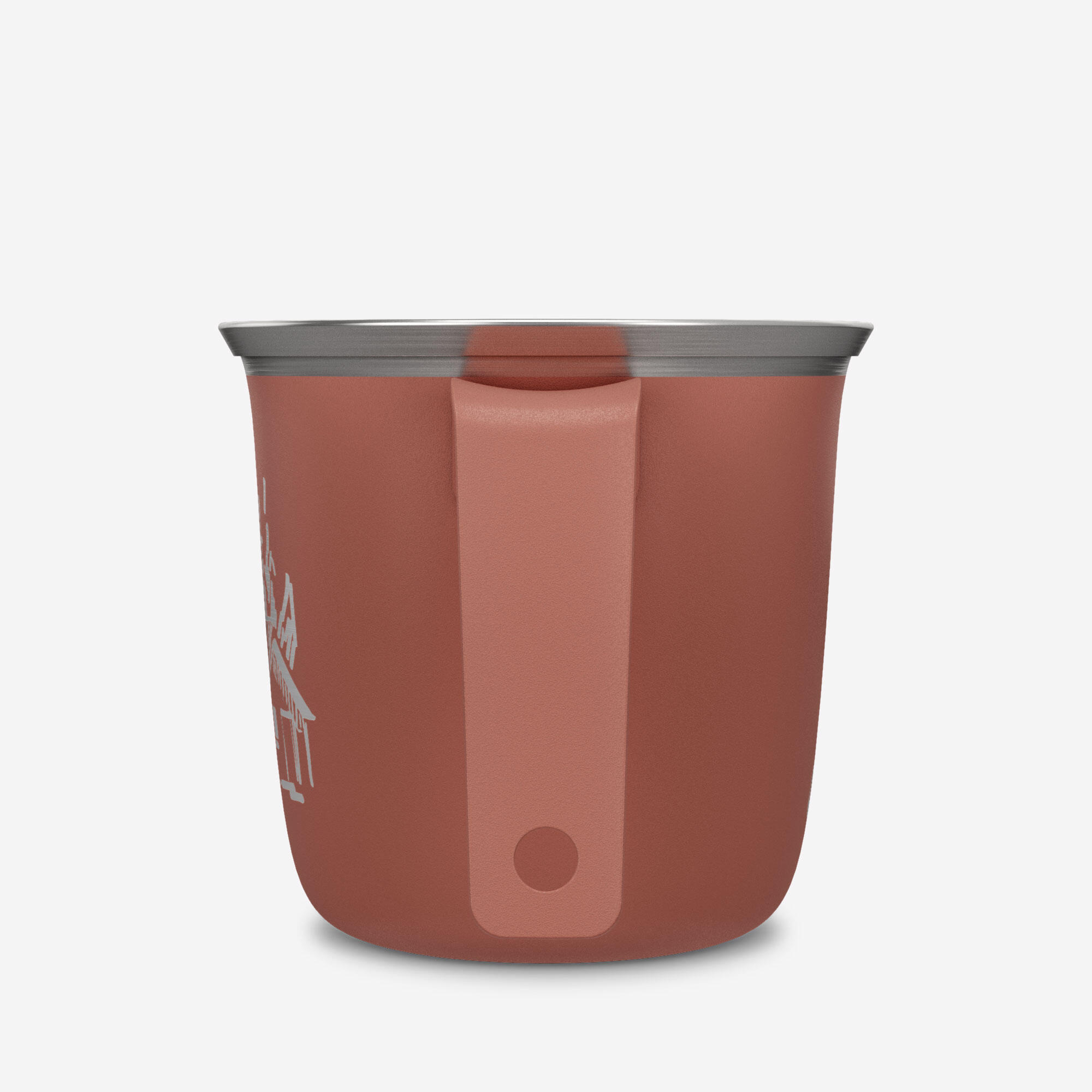 Mok 500 roestvrij staal 0,3 l voor trekking en camping rood 4/5